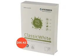 Steinbeis 500 Blatt Steinbeis Recycling Kopierpapier "No.1, ClassicWhite" DIN A5 – Produktbild 1 von 1
