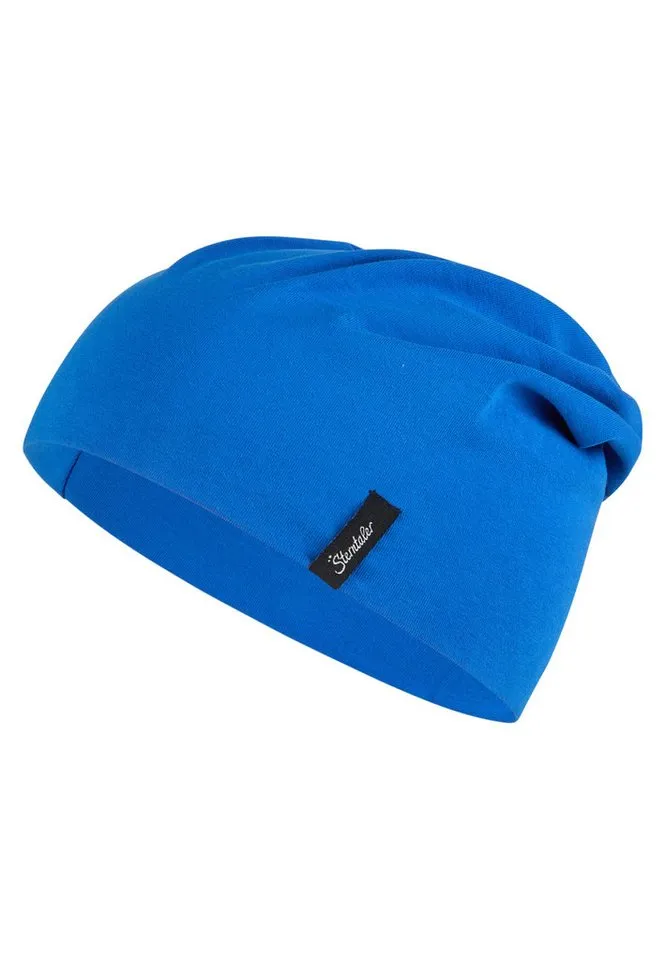 Sterntaler Sterntaler Beanie OCS Beanie uni (1-St) Kindermütze aus Singlejersey unifarben, Blau, – Produktbild 1 von 5