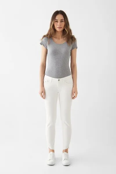 DAWN Damen Jeans MID SUN Slim Design Details DAWN Bio-Baumwolle, White, – Produktbild 2 von 5