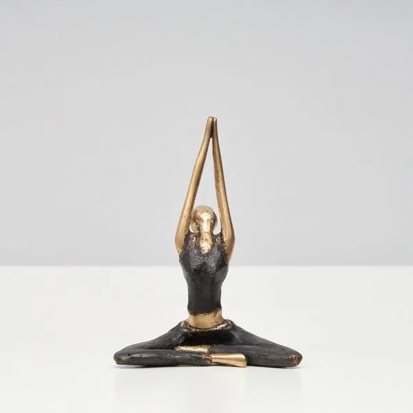 Moogoo Creative Africa Moogoo Creative Africa Bronze-Skulptur Yoga "Adeline" | by Hamidou | Unikate, Grey, – Produktbild 3 von 3