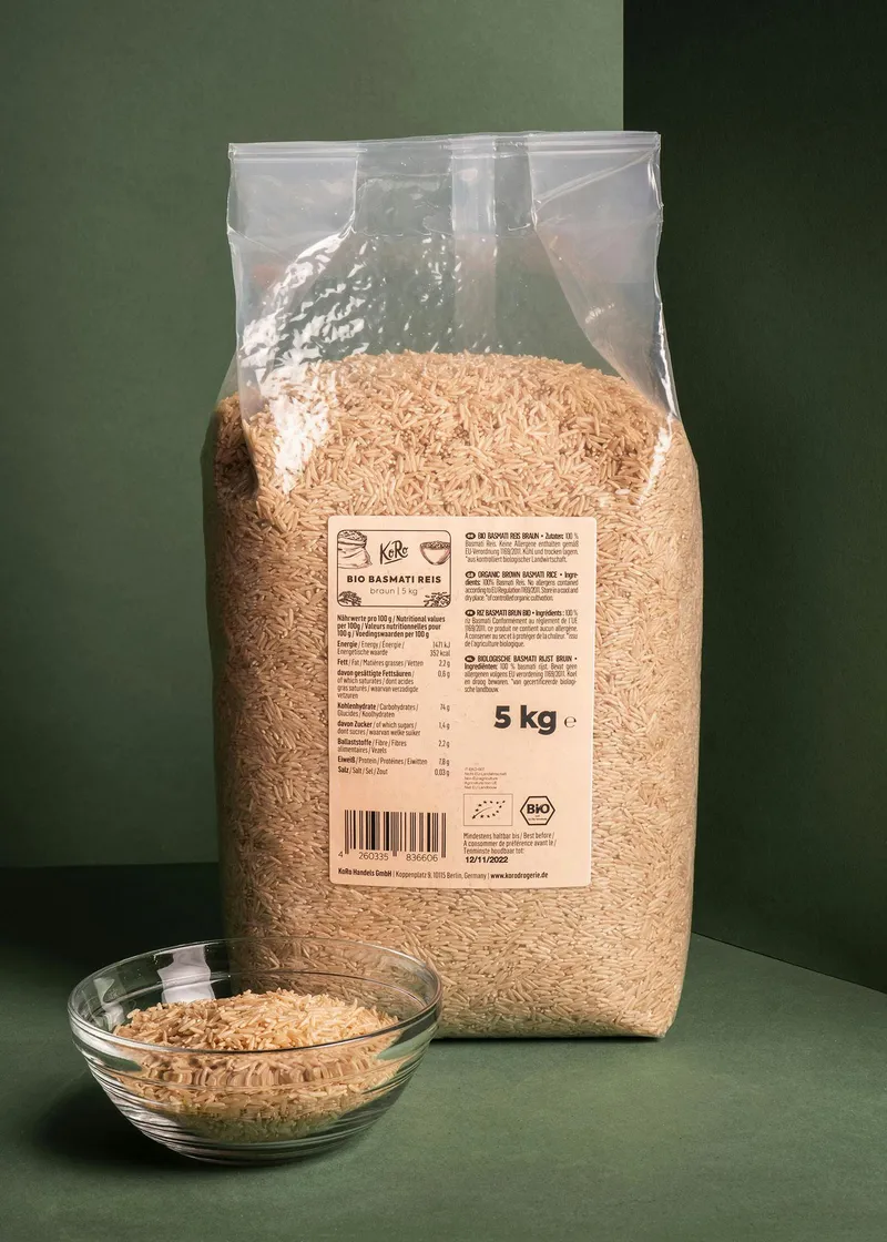 KoRo Brauner Bio Basmati Reis 5 kg – Produktbild 1 von 5