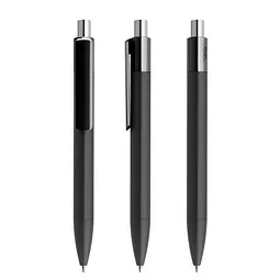 prodir prodir® Druckkugelschreiber DS4 Soft Touch PRR Push, blaue Mine, schwarz/silber poliert – Produktbild 1 von 1