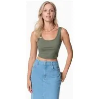 ORGANICATION ORGANICATION IRISS | Ripp-Crop-Top aus TENCEL Modal und Bio-Baumwolle, Olive, – Produktbild 1 von 1