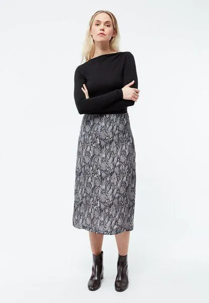 Givn Berlin Givn Berlin Midirock GBTINA aus TENCEL, Black / grey (snake), – Produktbild 2 von 4