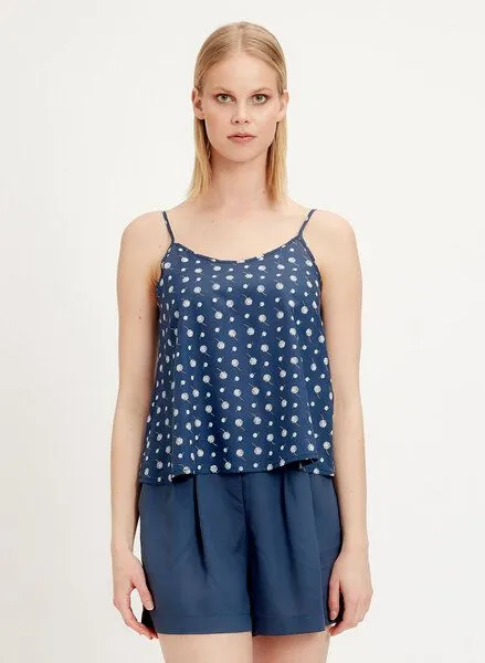 ORGANICATION ORGANICATION Trägertop aus Tencel mit Allover-Print, Navy, – Produktbild 1 von 4