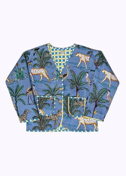 KIKOONI KIKOONI Baumwolljacke - wendbar, Savanna blue, – Produktbild 3 von 4