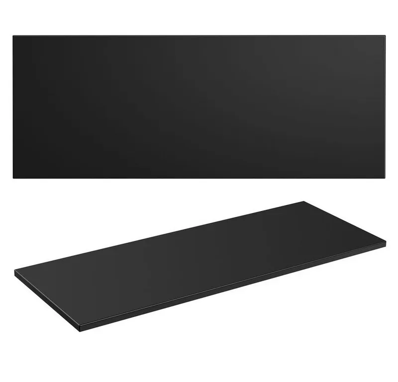 Lomadox Waschtisch ADELAIDE-56-BLACK, mit 2 schwarzen Aufsatzbecken matt schwarz gerillt 120,6/72,2/46,5 cm, Schwarz, – Produktbild 5 von 5
