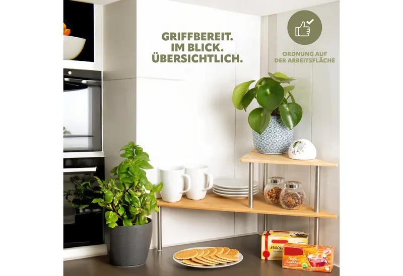 bremermann Küchenregal Küchen-Eckregal, Küchenregal, Gewürzregal, Bambus, Braun, – Produktbild 3 von 5
