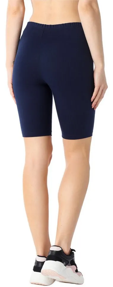 Bellivalini Leggings Damen Kurze Leggings aus Bio-Baumwolle BLV50-185 (1-tlg) elastischer Bund, Blau, – Produktbild 3 von 5