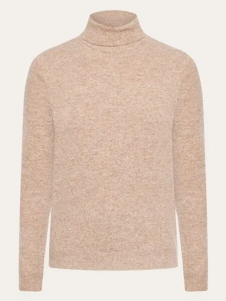 KnowledgeCotton Apparel KnowledgeCotton Apparel Lambswool Roll Neck, Kelp (beige), – Produktbild 3 von 3