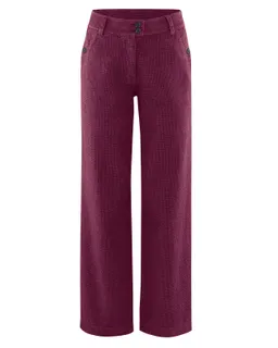 HempAge Hempage Damen vegan Hose Pepita Weinrot – Produktbild 1 von 1