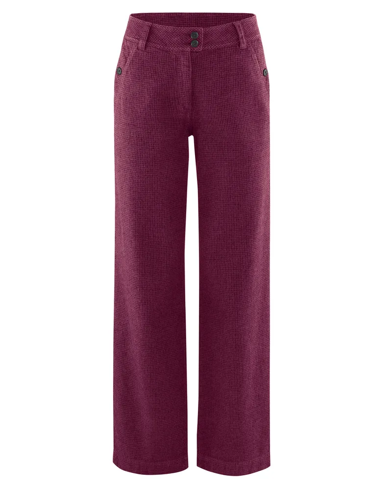 HempAge Hempage Damen vegan Hose Pepita Weinrot, Rot, – Produktbild 1 von 1
