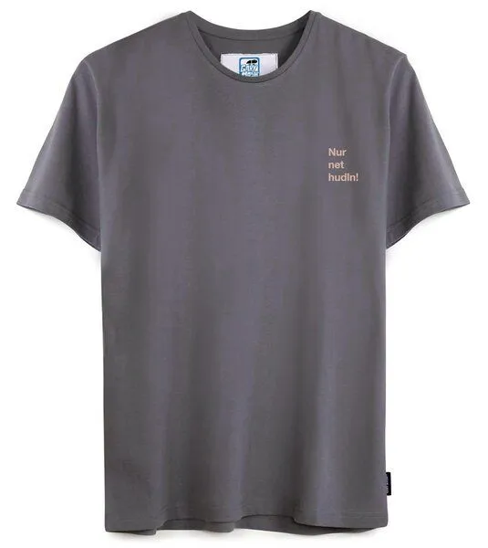 Gary Mash GARY MASH T-Shirt Nur net hudln! aus Biobaumwolle, Grau, – Produktbild 4 von 4
