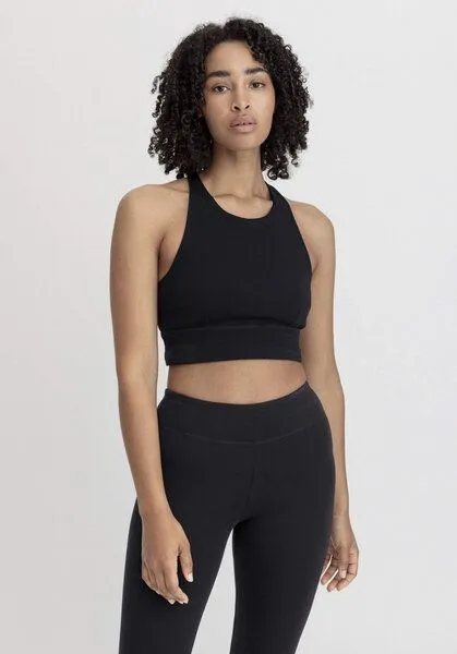 hessnatur hessnatur Bustier Fitted Highneck ACTIVE LIGHT, Schwarz, – Produktbild 1 von 4