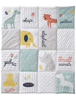 Vertbaudet Vertbaudet Babydecke Baby Spieldecke JUNGLE BABY, Patchwork-Design – Produktbild 1 von 1