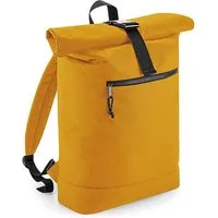 BagBase BagBase Kurierrucksack Recycelter Roll-Top Rucksack Backpack Rolltop Notebook Fach, Mustard, – Produktbild 1 von 2