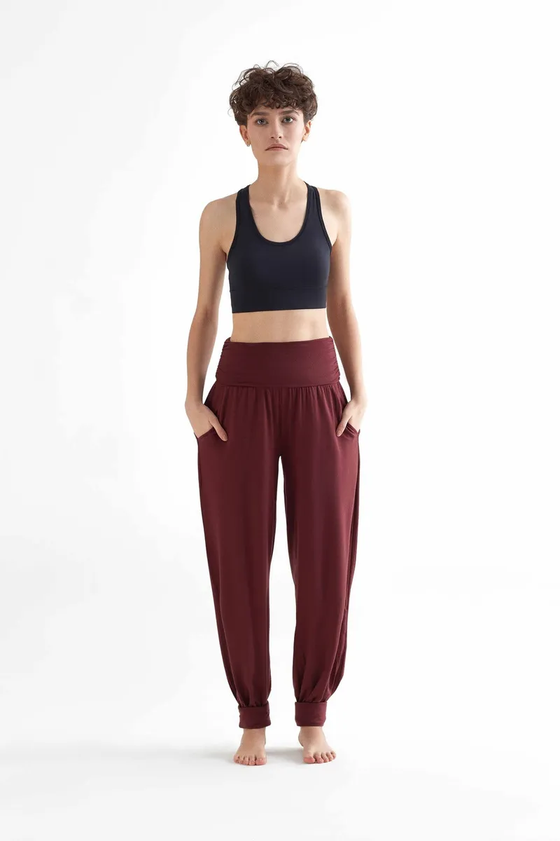 True North True North Damen vegan Yogahose Burgunderrot, Dunkelrot, – Produktbild 1 von 2