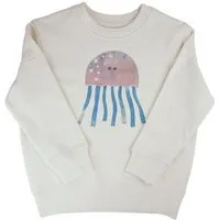 MelaDi Meladi Kinder Sweater aus Biobaumwolle - Qualle auf Natural White, White, – Produktbild 1 von 1