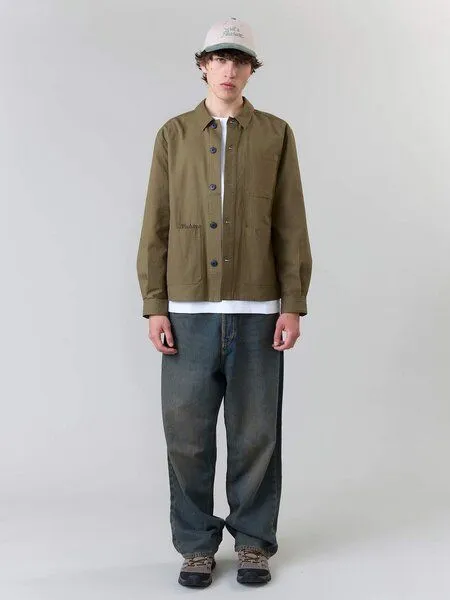 Yahmo Yahmo Fritz bestickte Workwear Jacke, Olivgrün, – Produktbild 2 von 3