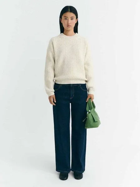 thinking mu thinking mu Damen Pullover - Carmen Knitted Sweater - aus Wolle, Ecru (beige), – Produktbild 2 von 4