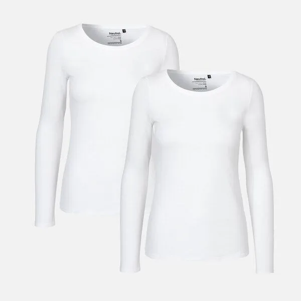 Neutral Neutral® Doppelpack Long Sleeve Shirt - Bio-Baumwolle, Weiss, – Produktbild 1 von 2
