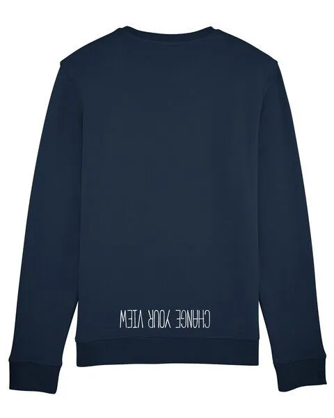 Human Family Human Family Bio Unisex Rundhals-Sweatshirt - "Change your view", Navy, – Produktbild 1 von 4