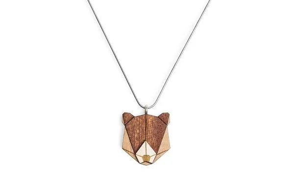 BeWooden BeWooden Halskette Bear | Kette mit Anhänger aus Holz, Bear, – Produktbild 4 von 4