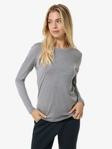 Super.Natural Super.Natural W CASUAL RIB BIO J LS für Damen, Merino, Cashmere grey melange, – Produktbild 1 von 4