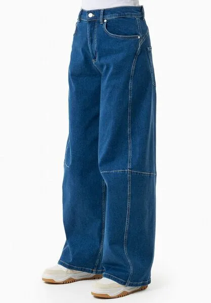 ORGANICATION ORGANICATION Jeans mit Weitem Bein aus Bio-Baumwolle, Medium blue, – Produktbild 3 von 4