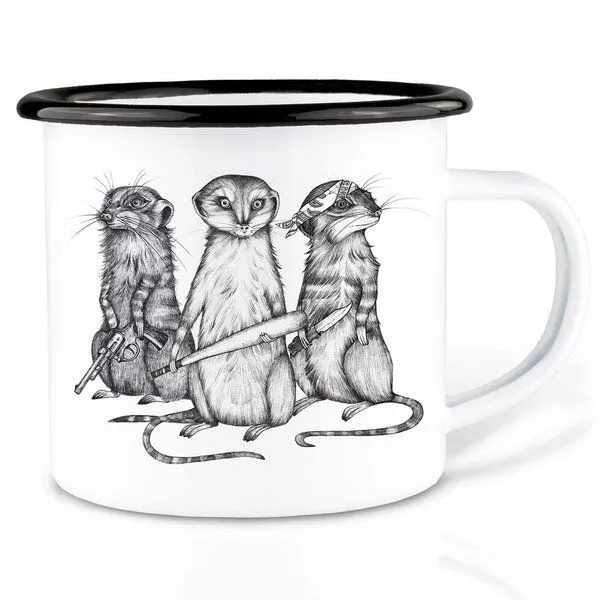 LIGARTI Emailletasse »Erdmann Gang« von LIGARTI | 300 oder 500 ml | handveredelt in Deutschland | Cup, Kaffeetasse, Emaillebecher, Camping Becher – Produktbild 1 von 1