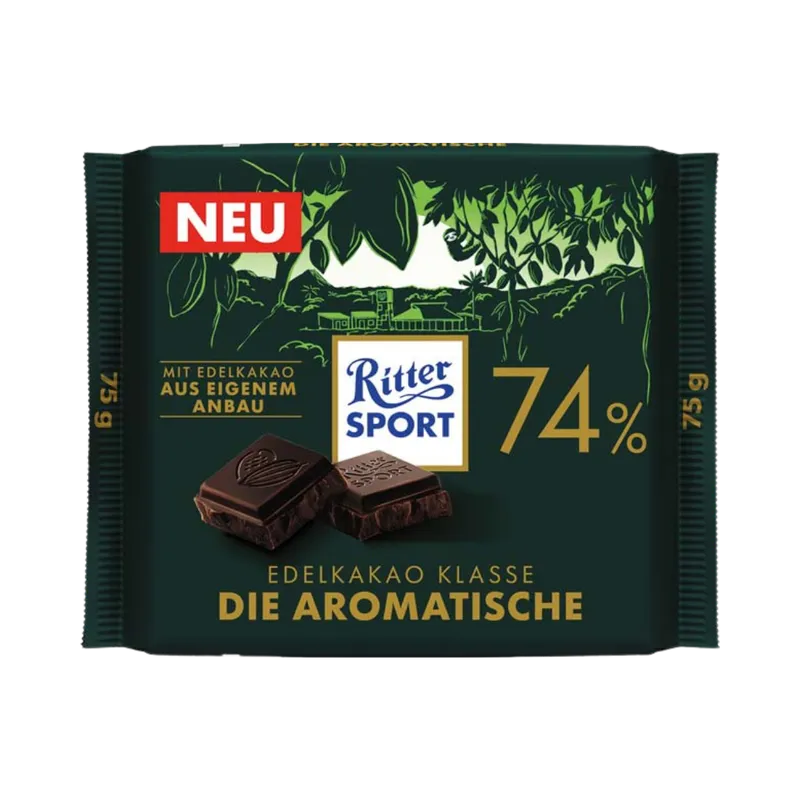 Ritter Sport Ritter Sport Edelkakao Klasse Die Aromatische 74 %, 75g – Produktbild 1 von 1