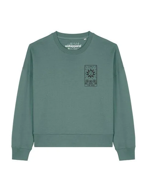 watapparel watapparel Sweatshirt Frauen Tarot The Sun, Green bay, – Produktbild 1 von 2