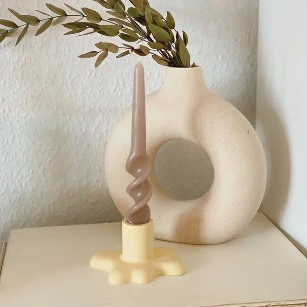 Just a decent day Just a decent day Handgemachter Kerzenständer, Cream, – Produktbild 1 von 4