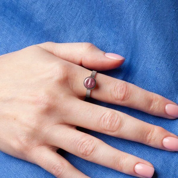ALEXASCHA ALEXASCHA Größenverstellbarer Ring mit Stein, Silver, – Produktbild 4 von 7