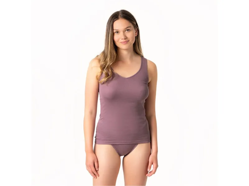 Living Crafts Living Crafts - Damen V-Neck-Trägertop (100% Bio-Baumwolle), Lila, – Produktbild 4 von 4