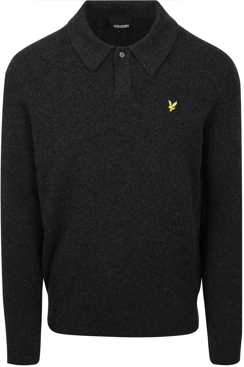 Lyle and Scott Lyle & Scott Longsleeve Poloshirt Lammwolle Schwarz - Größe XXL, Schwarz, – Produktbild 1 von 3