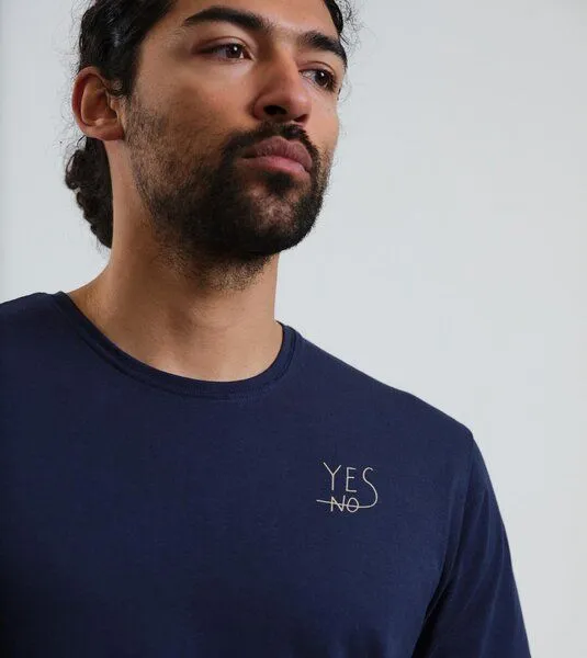 Gary Mash GARY MASH Shirt Yes aus Biobaumwolle Weiß, Dunkelblau (blau), – Produktbild 4 von 4