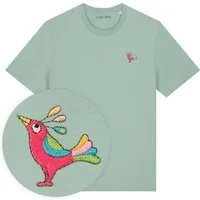 LIGARTI Besticktes T-Shirt – Patrischa der Paradiesvogel – LIGARTI Tiermanufaktur, Mintgrun, – Produktbild 1 von 1