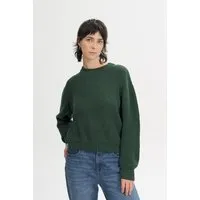 MELA MELA Rippstrick Pullover Style ADAH aus 100% Bio-Baumwolle, Deep forest melange, – Produktbild 1 von 1