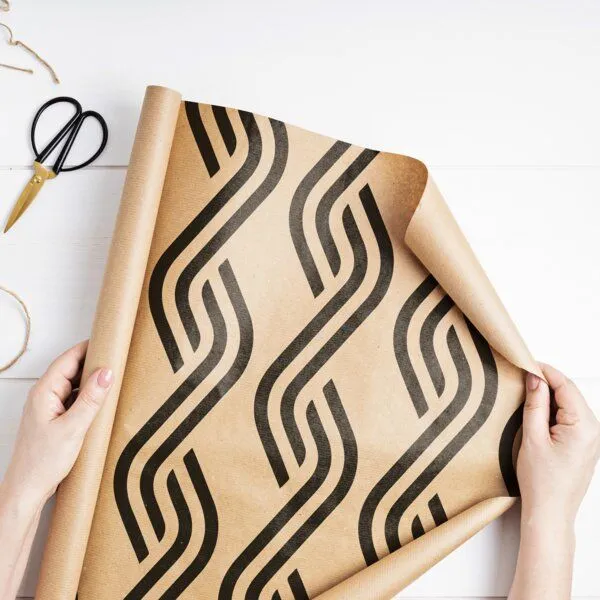 Fines Papeterie Fines Papeterie 3m bedrucktes Kraftpapier Geschenkpapier auf Rolle 300x47 cm – Produktbild 3 von 8