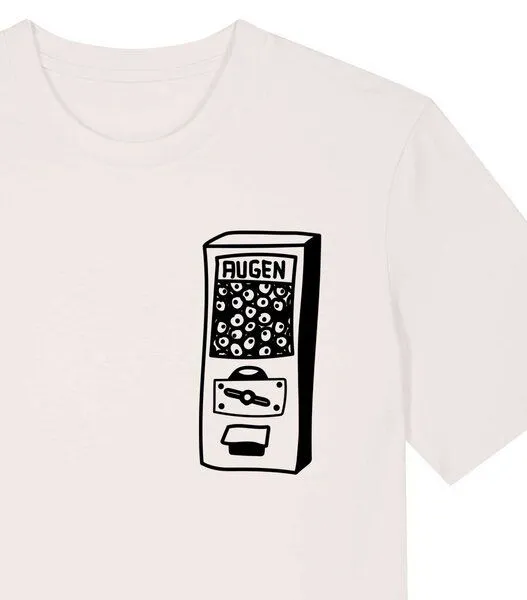päfjes päfjes Der Augen Automat - Kaugummiautomat - Fair Wear Unisex Bio T-Shirt, Natur, – Produktbild 1 von 3
