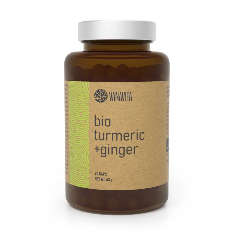 GymBeam Bio VanaVita BIO Kurkuma + Ingwer 90 Kapseln – Produktbild 1 von 1