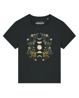 watapparel watapparel T-Shirt Frauen Moonphases & Flowers – Produktbild 1 von 1