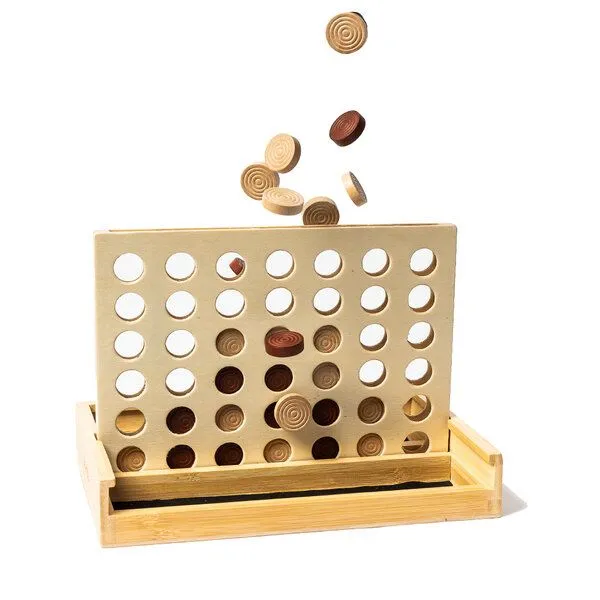 pandoo pandoo Vier Gewinnt aus Bambus | Gesellschaftsspiel für 2 | ab 6 Jahren – Produktbild 2 von 4