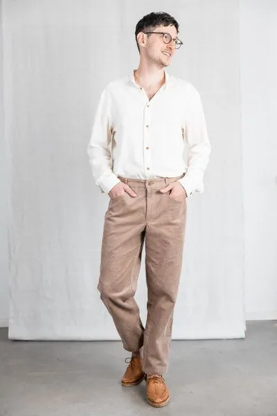 Jyoti - Fair Works Jyoti - Fair Works Bio-Baumwollcord Hose Prakrit, Cappuccino, – Produktbild 1 von 4