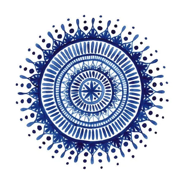 Photocircle Photocircle Poster / Leinwandbild - Blue Watercolor Mandala – Produktbild 1 von 4
