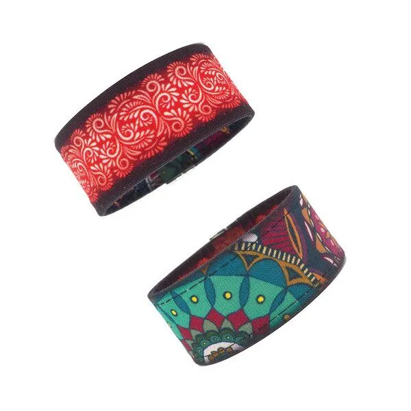 Seegarn Seegarn Wende-Armband 3cm, Ornament (rot) / mandala (blau), – Produktbild 1 von 1