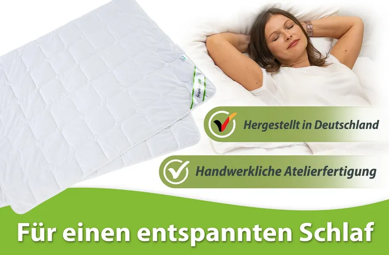 franknatur Naturfaserbettdecke Sommerdecke Lyocell, Füllung: 100% Lyocell/Tencel®, Bezug: 100% Baumwolle, extraleichte temperaturausgleichende Sommer-Bettdecke, Weiß, – Produktbild 5 von 5