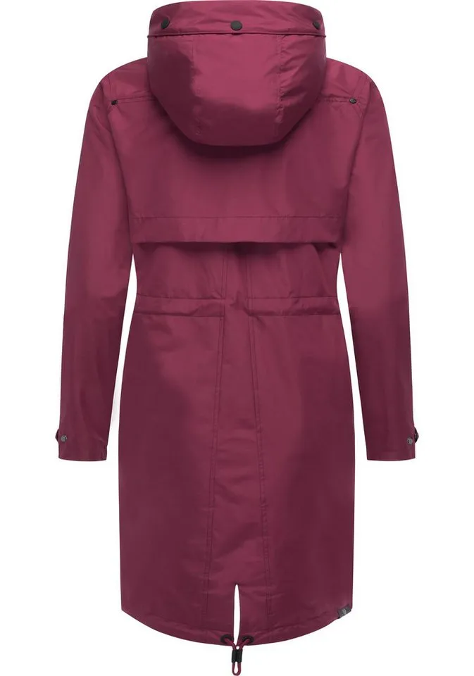 ragwear ragwear Jerseymantel Frodik Wasserdichter oversized Damen Parka für die Übergangszeit, Rot, – Produktbild 4 von 4