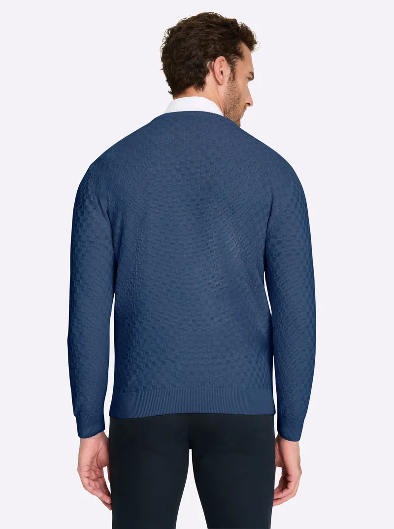 marco donati Rundhalspullover jeansblau, Jeansblau, – Produktbild 2 von 2